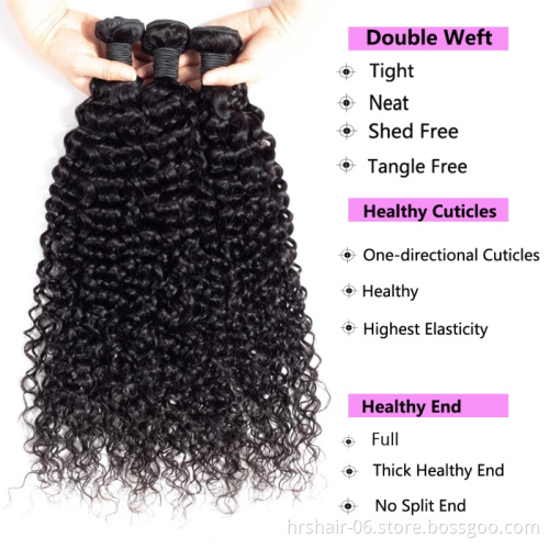 cheap hair extension cuticle aligned European human hair natural black  jerry curly 8A bundles